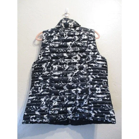 Nautica Womens Reversible Puffer Vest Sz L Navy Blue Zip Front Medium Weight - Picture 4 of 8